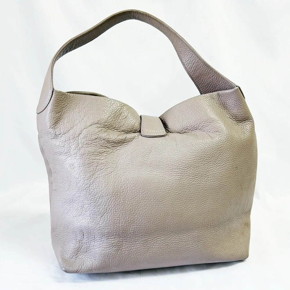 DOONEY & BOURKE Pebbled Leather Gray Logo Lock Sac Size 12”x12.5”x5” - Picture 3 of 12